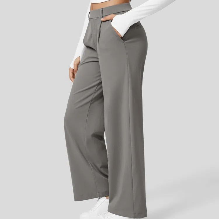 Pantalon Droit Stretch Taille Haute